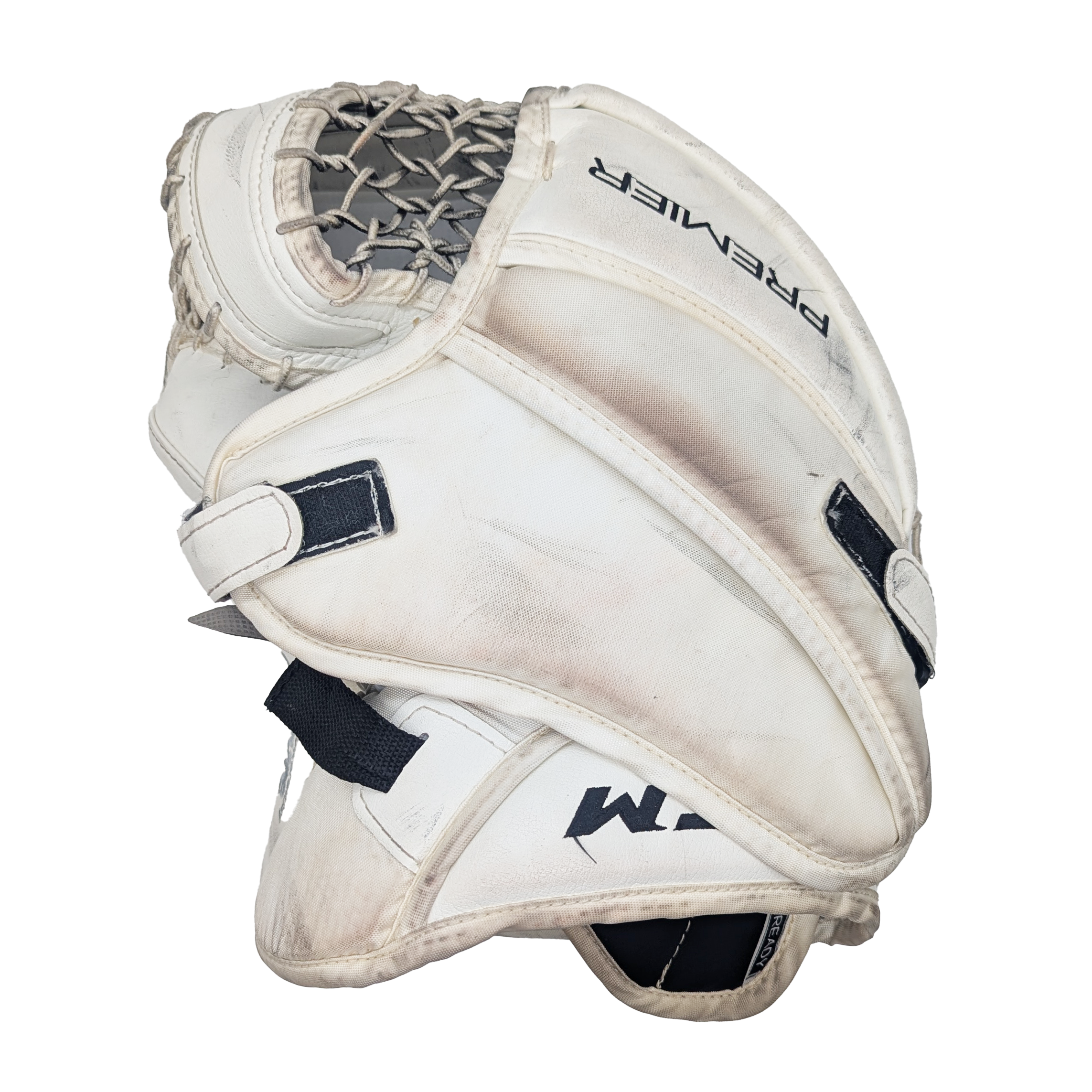 CCM Premier - Used Full-Right Pro Stock Goalie Glove (White)